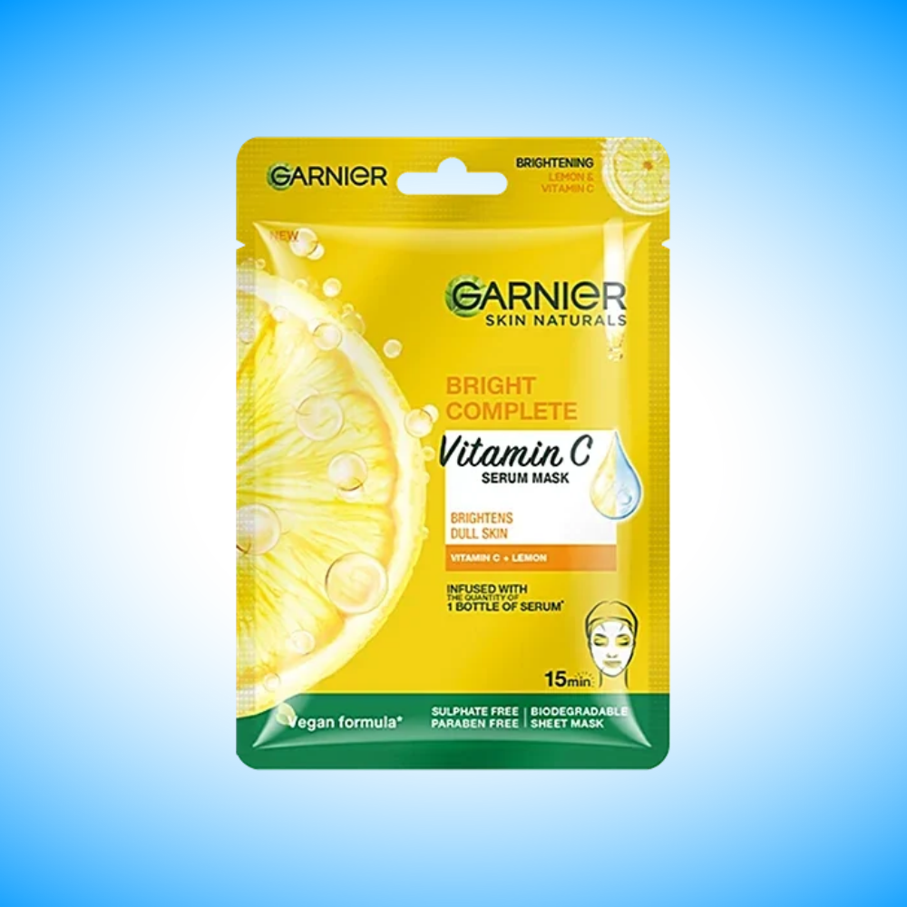Garnier Milky Face Serum Sheet Mask with Vitamin C – Reduces Dark Spots